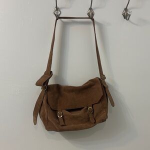 Free People Brown Suede Messenger Bag